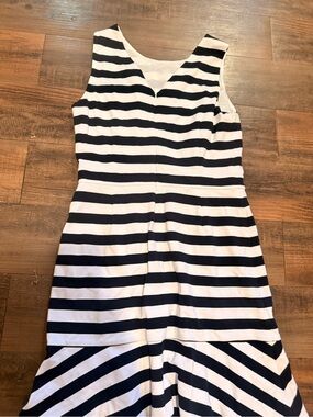 Banana Republic Navy and White Striped Sleeveless Dress